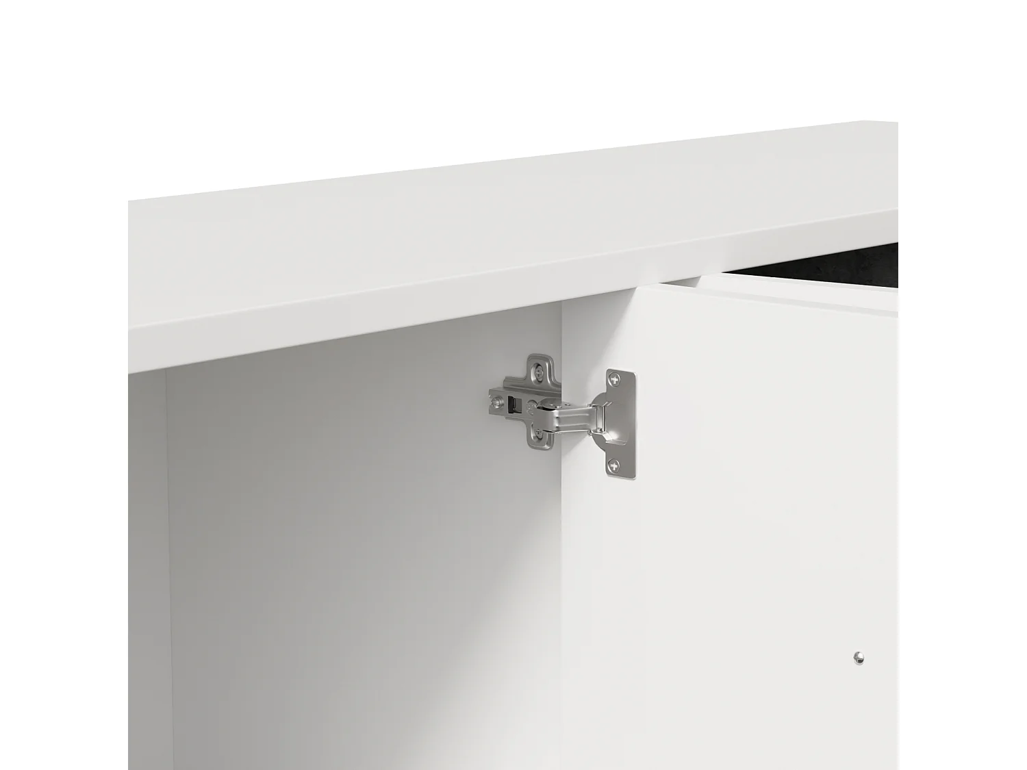 Meuble TV avec 4 Portes, Meuble de Rangement avec 5 Pieds de Support, Blanc, 160 x 38 x 55.5cm