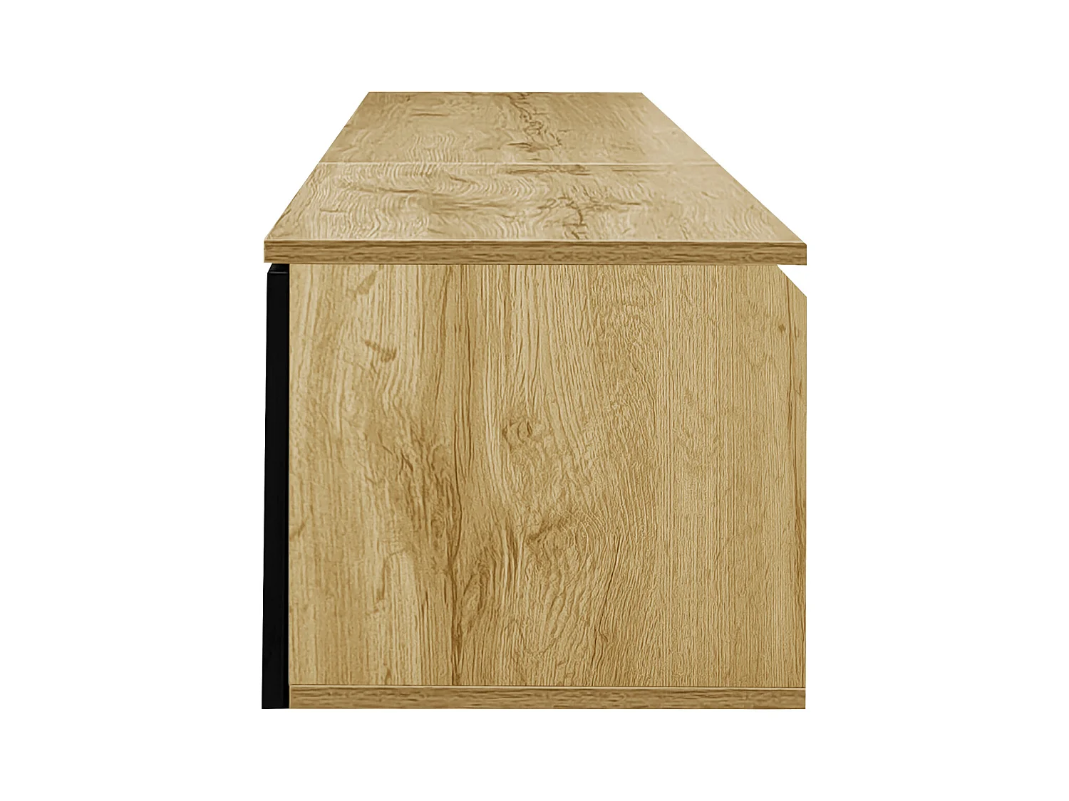 Meuble TV avec 3 Portes et LED, Meuble de Salon Mural Meuble TV en Bois, 180cm, Noir + Couleur Bois