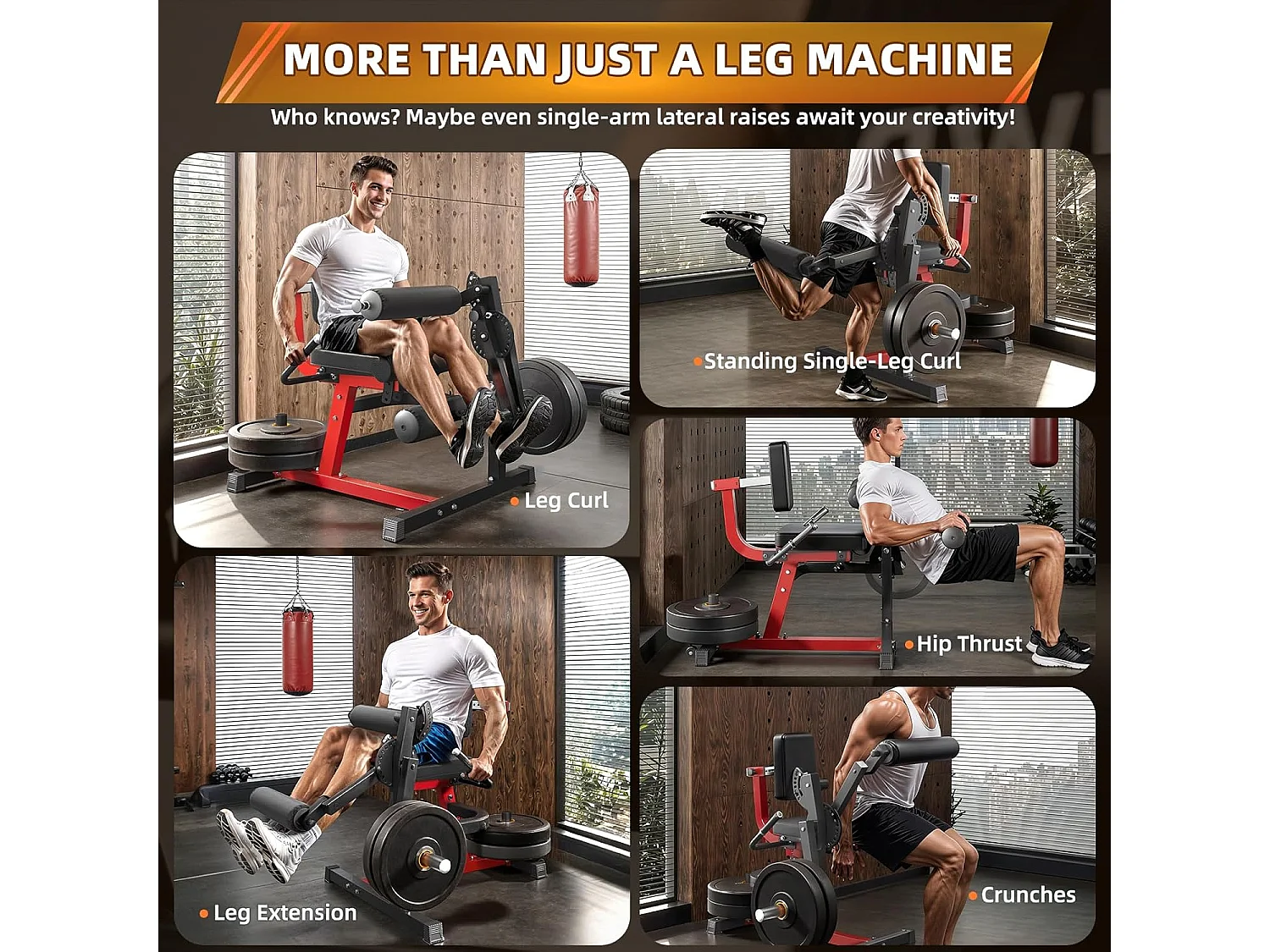 YODOLLA Beintrainer Beinstrecker gerät,Beinbeuger mit Beincurler,Robustes verstellbares Beinrotationsgerät,lastbares Home-Gym-Equipment für Oberschenkel