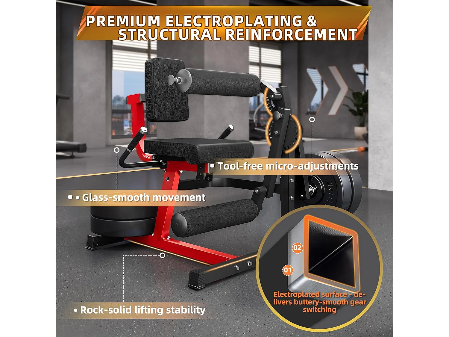 YODOLLA Beinstrecker und Curl-Gerät -  Höhenverstellbar (1,5-1,9m)- Präzise Kraftführung,Stabiler Stahlrahmen & Oversized-Rollen