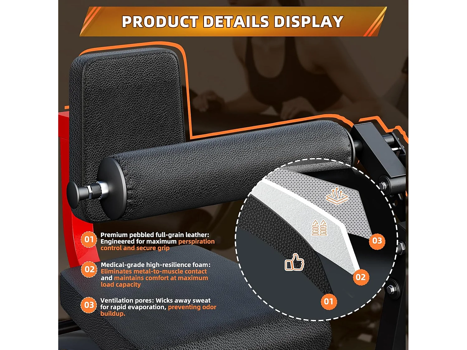 YODOLLA Beinstrecker und Curl-Gerät -  Höhenverstellbar (1,5-1,9m)- Präzise Kraftführung,Stabiler Stahlrahmen & Oversized-Rollen