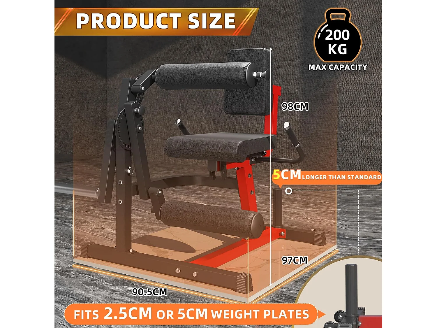 YODOLLA Beinstrecker und Curl-Gerät -  Höhenverstellbar (1,5-1,9m)- Präzise Kraftführung,Stabiler Stahlrahmen & Oversized-Rollen