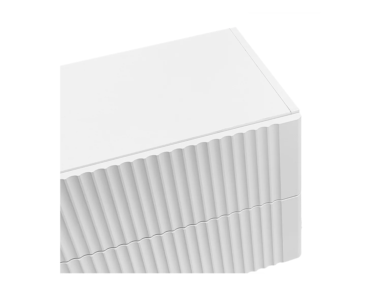 Meuble TV Blanc avec Plusieurs Rangements, Moderne Mat Vertical, Lignes Noir, 190 x35x45cm, Blanc