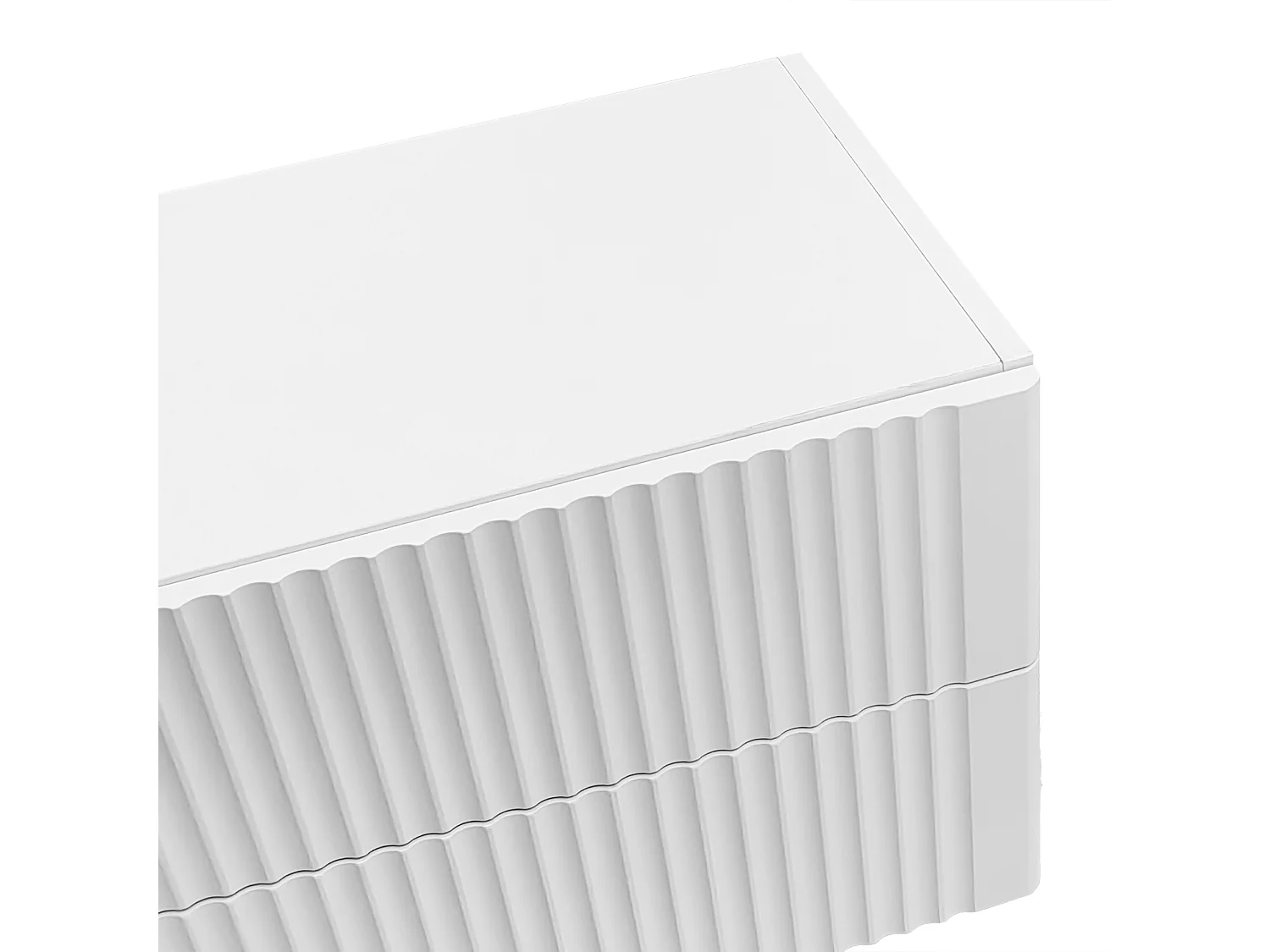 Meuble TV Blanc avec Plusieurs Rangements, Moderne Mat Vertical, Lignes Noir, 190 x35x45cm, Blanc