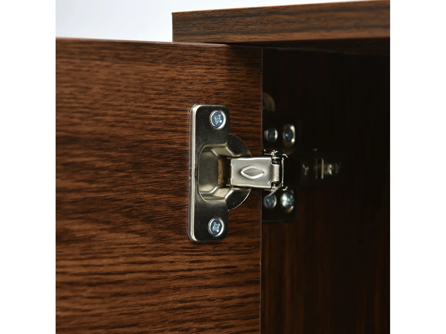 Meuble télé Meuble TV Bas avec 2 Portes et 2 Rangement Ouverts, pour Salon Chambre à Coucher Bureau