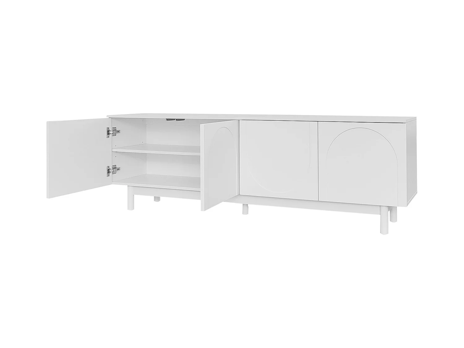 Mueble de TV con divisiones ajustables, para salón, comedor y dormitorio, blanco, 175 x 38 x 56 cm