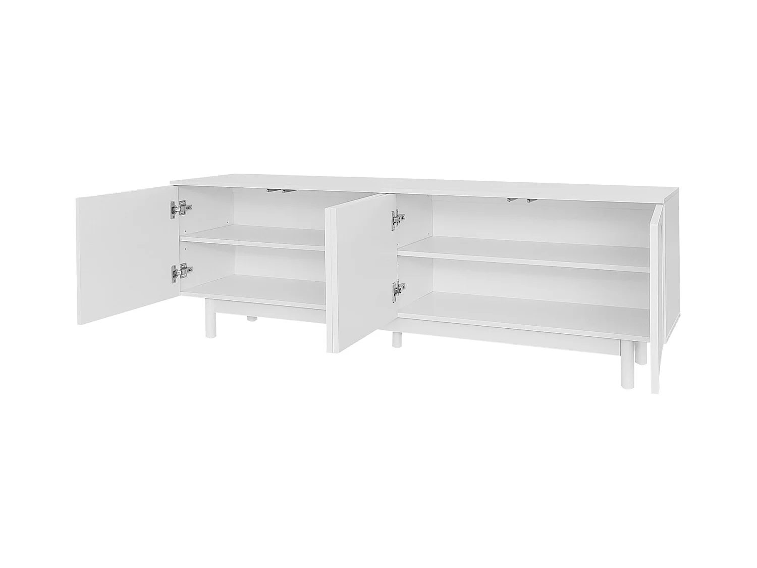 Mueble de TV con divisiones ajustables, para salón, comedor y dormitorio, blanco, 175 x 38 x 56 cm