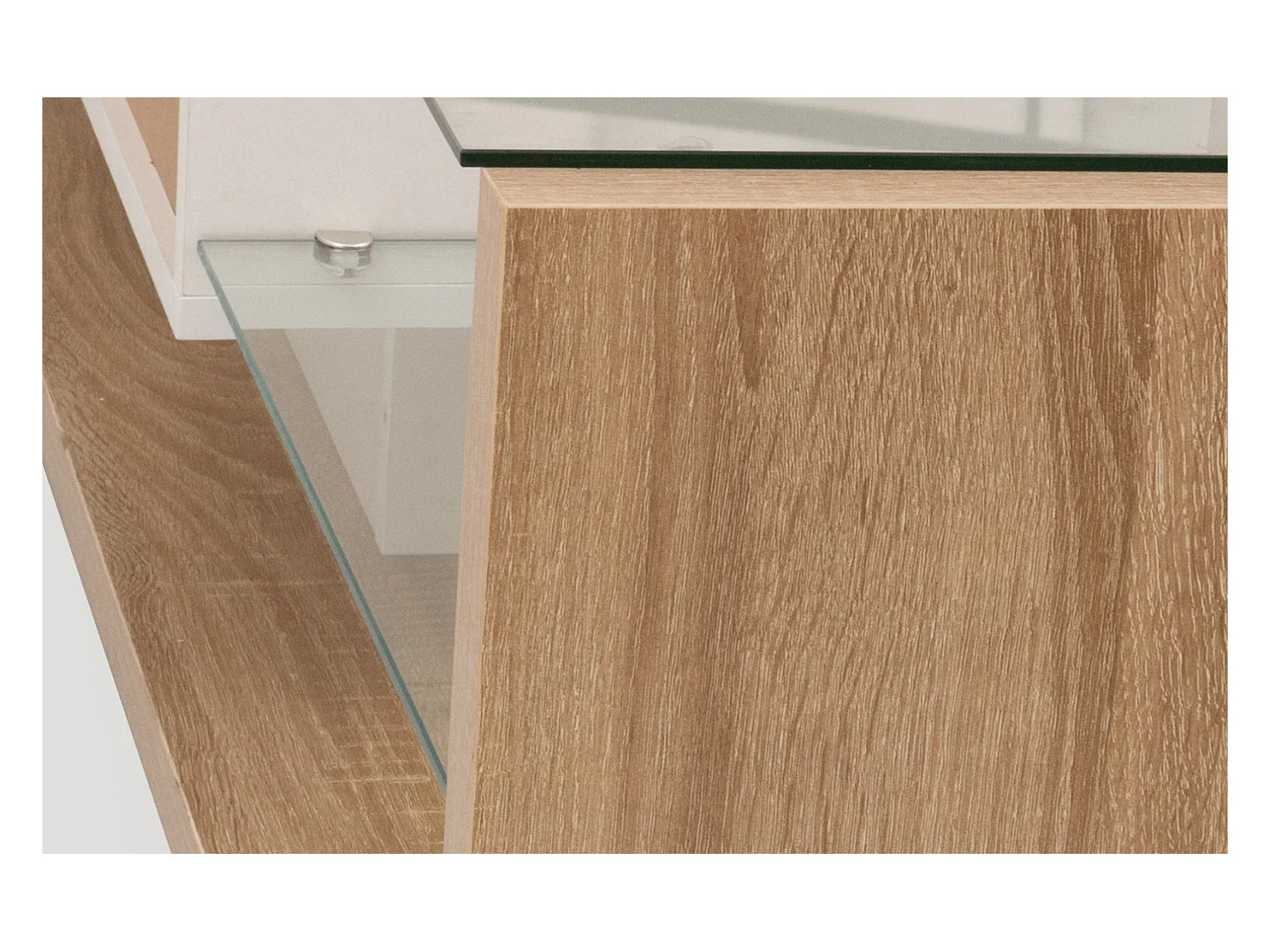 Armoire TV blanche avec tiroirs, buffet TV avec LED et étagères en verre, meuble TV pour salon