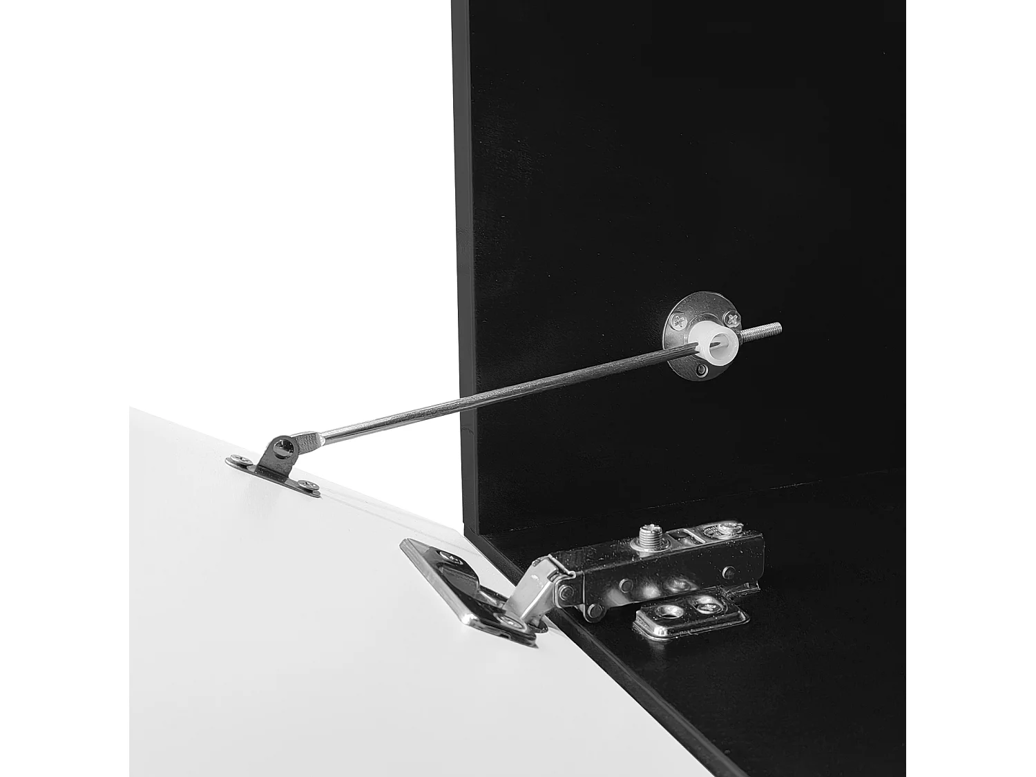 Suporte de TV flutuante, suporte de TV com LED, suporte de TV com 3 portas giratórias, branco + preto