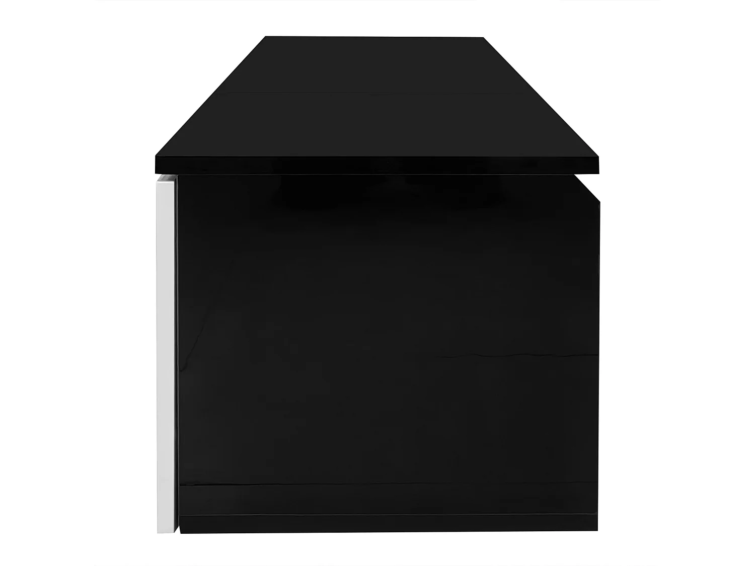 Suporte de TV flutuante, suporte de TV com LED, suporte de TV com 3 portas giratórias, branco + preto
