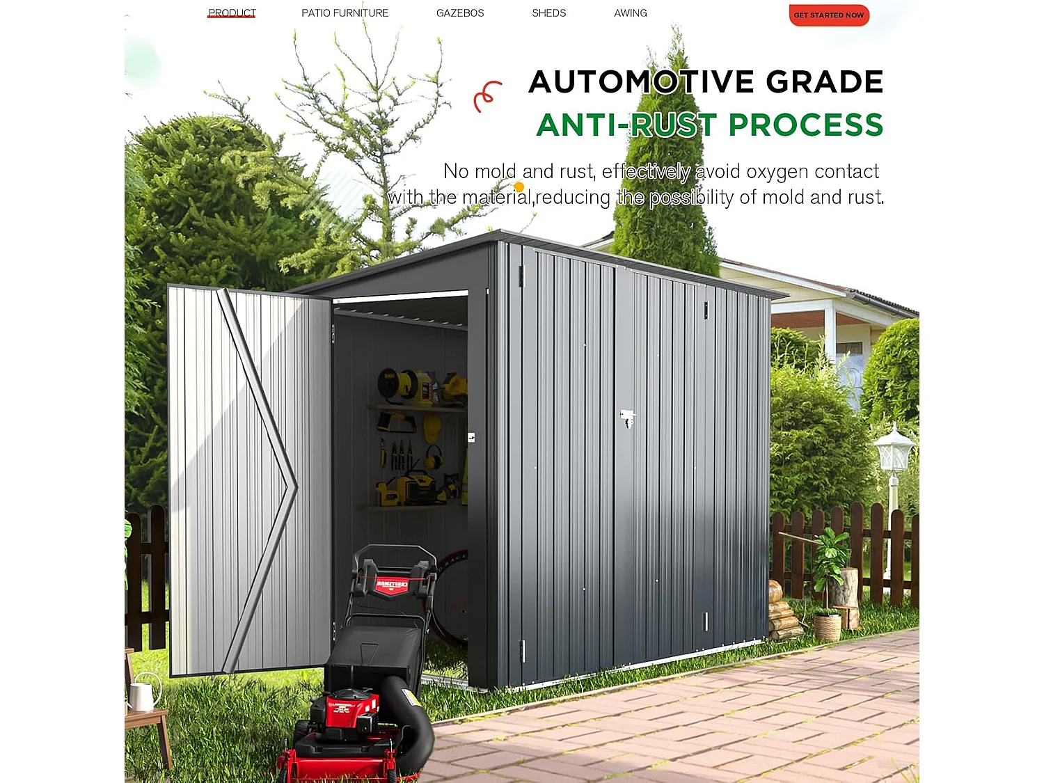 YODOLLA Metall-Fahrradlagerschuppen 3Türen mit Schloss,238x118x170cmGerätehaus abschließbares Schuppen,außen wasserdichtes Stahlwerkzeuglager für Garten,Dunkelgrau