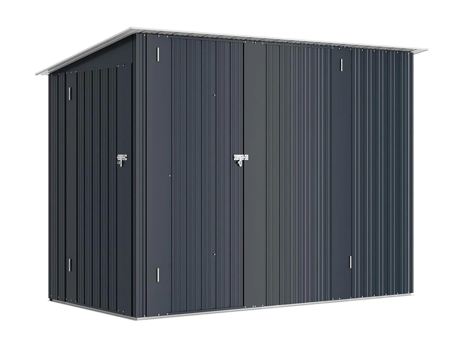 YODOLLA Metall-Fahrradlagerschuppen 3Türen mit Schloss,238x118x170cmGerätehaus abschließbares Schuppen,außen wasserdichtes Stahlwerkzeuglager für Garten,Dunkelgrau