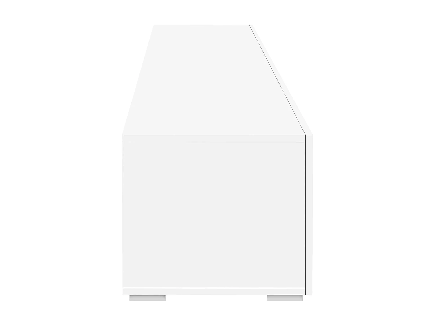 Móvel de TV branco 260x35x40 cm, 3 níveis, 3 compartimentos, 2 portas, iluminação LED ajustável