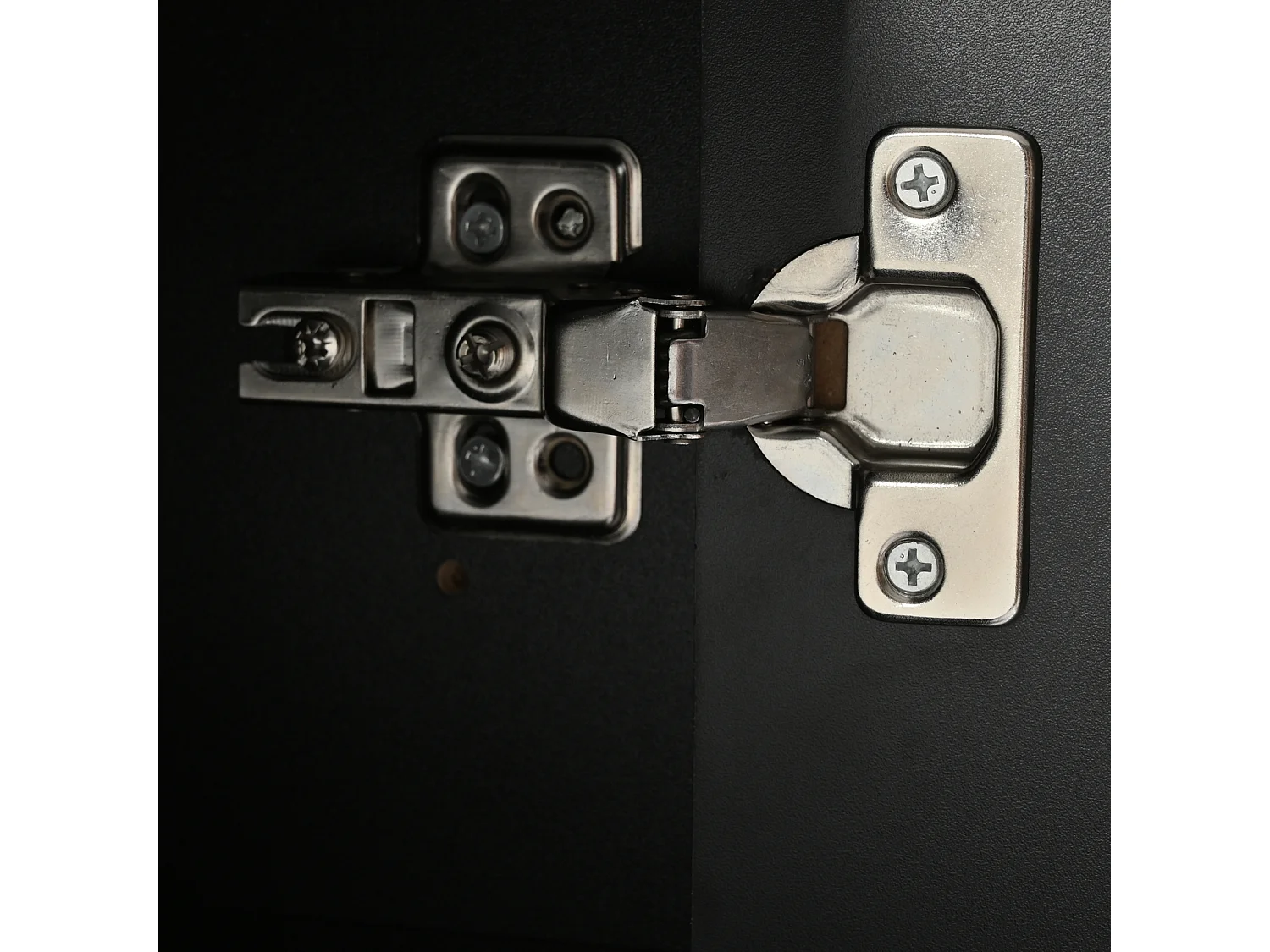 Meuble TV Noir, Banc TV 190cm avec 4 Portes, Meuble Télé avec Jambes Dorées, Portes Rainurées