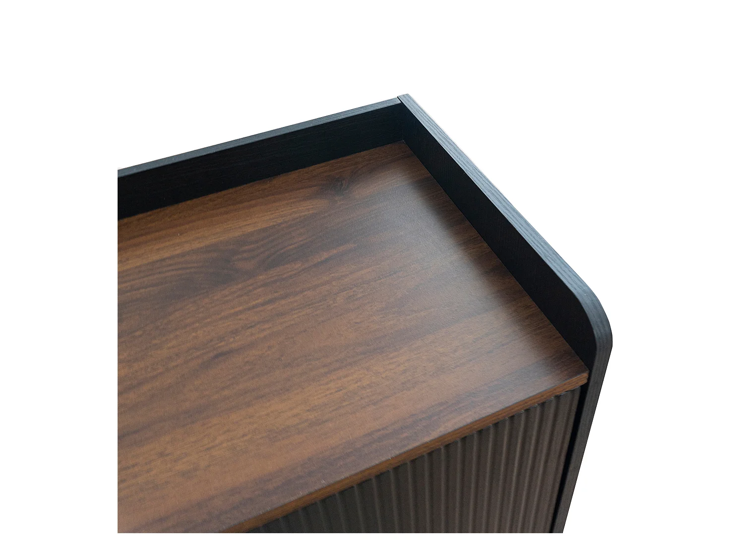 Meuble TV Noir, 2 Tiroirs, 2 Portes Coulissantes, Télévision en Bois, pour Salon Chambre,160x40x58cm