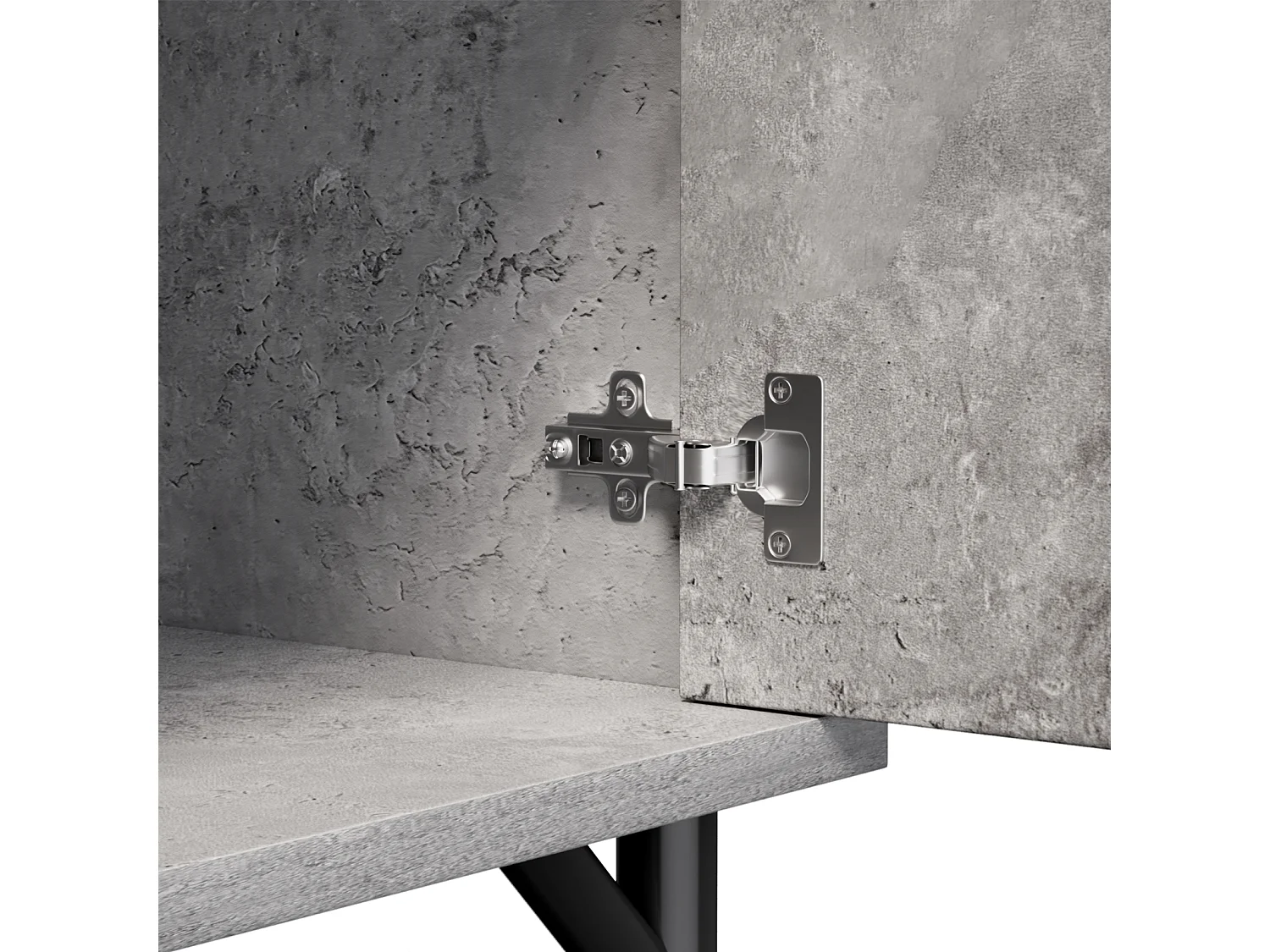 Meuble TV avec 4 Portes, Meuble de Rangement avec 5 Pieds de Support, Gris, 160 x 38 x 55.5cm