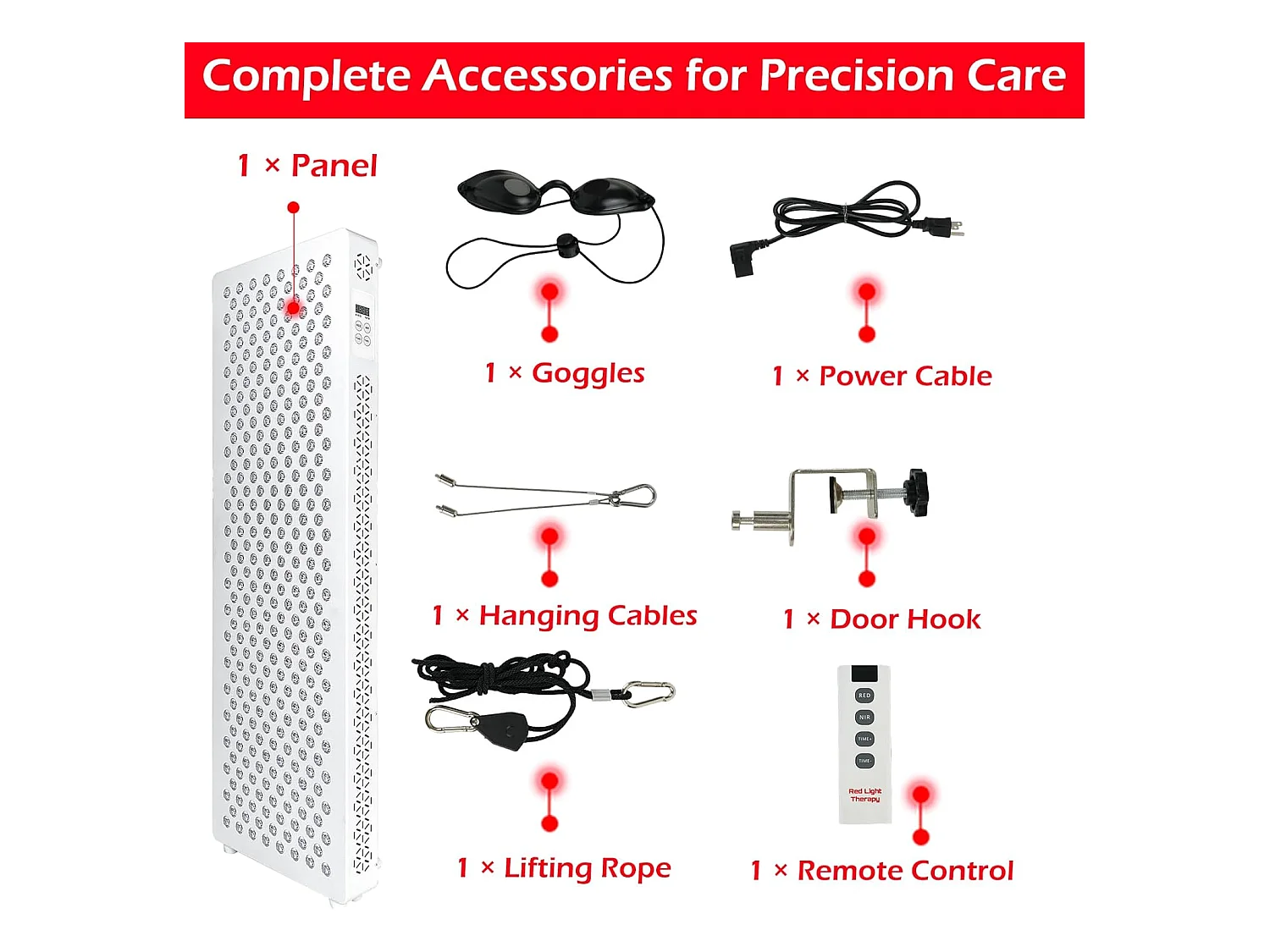 YODOLLA Rotlichtlampe Pro300 für ganzen Körper, 300 LEDs mit 5 Wellenlängen (Infrarot & Rot), leistungsstärker als Einwellenmodelle