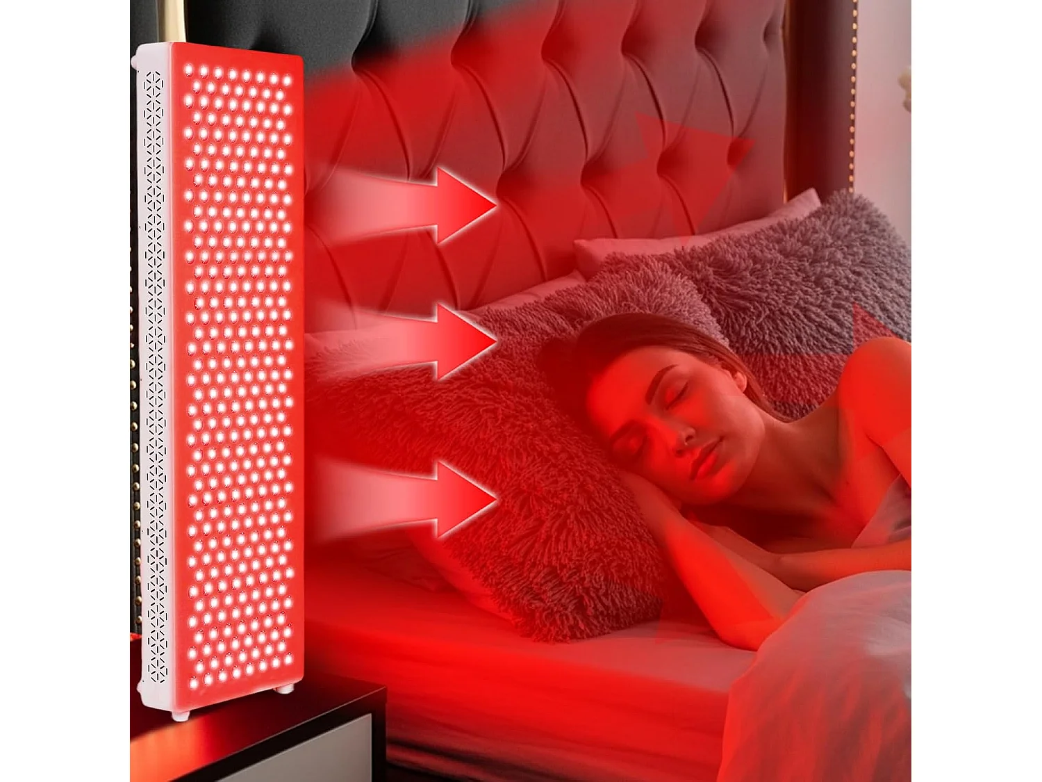 YODOLLA Rotlichtlampe Pro300 für ganzen Körper, 300 LEDs mit 5 Wellenlängen (Infrarot & Rot), leistungsstärker als Einwellenmodelle