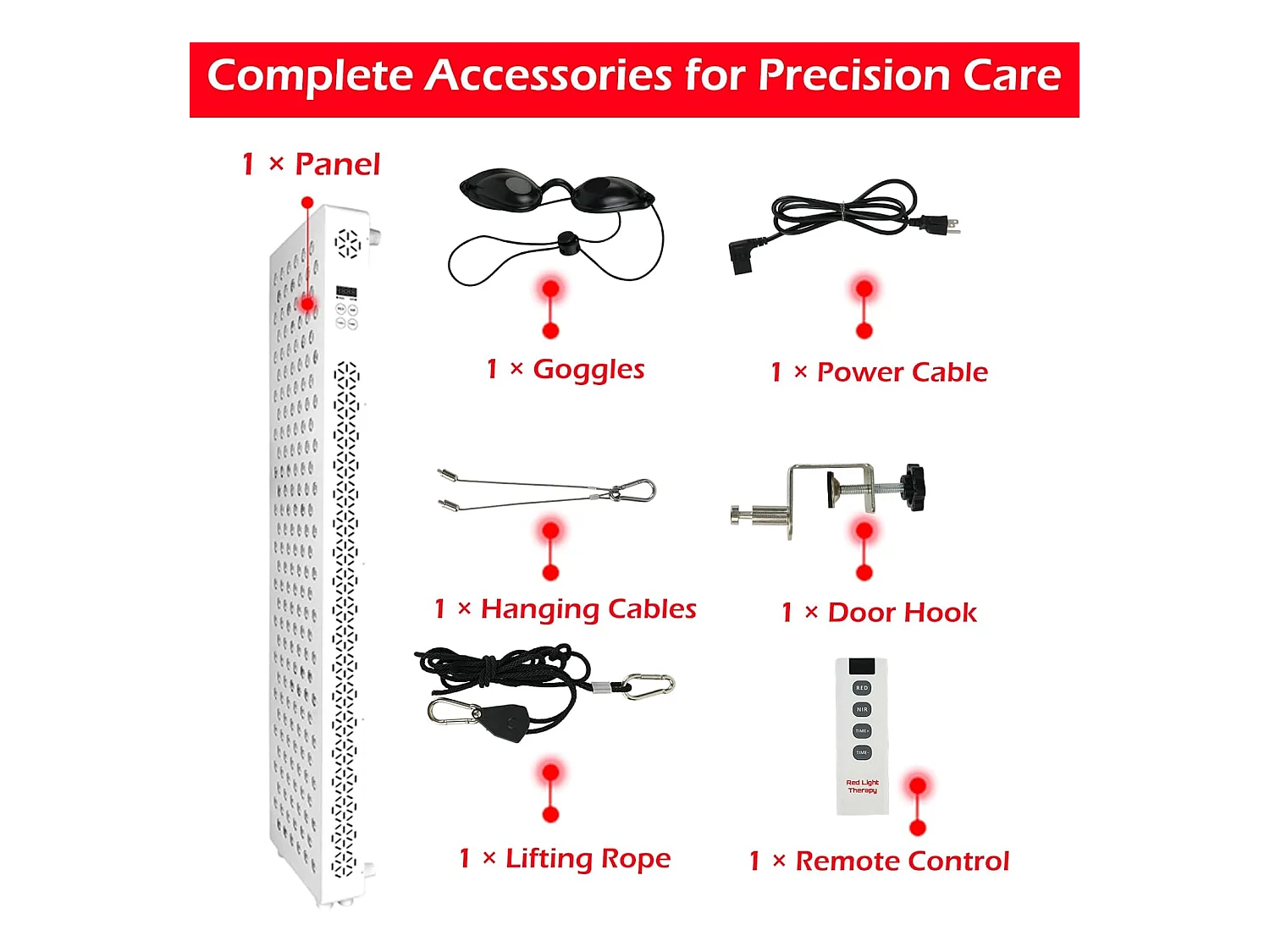 YODOLLA Rotlichtlampe Pro180 für ganzen Körper, 180 LEDs mit 5 Wellenlängen (Infrarot & Rot), leistungsstärker als Einwellenmodelle