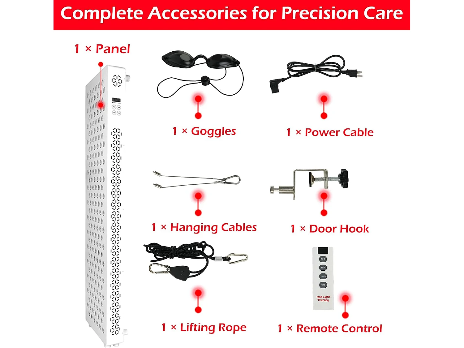 YODOLLA Rotlichtlampe Pro180 für ganzen Körper, 180 LEDs mit 5 Wellenlängen (Infrarot & Rot), leistungsstärker als Einwellenmodelle