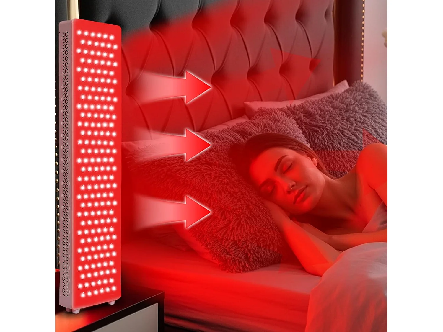 YODOLLA Rotlichtlampe Pro180 für ganzen Körper, 180 LEDs mit 5 Wellenlängen (Infrarot & Rot), leistungsstärker als Einwellenmodelle