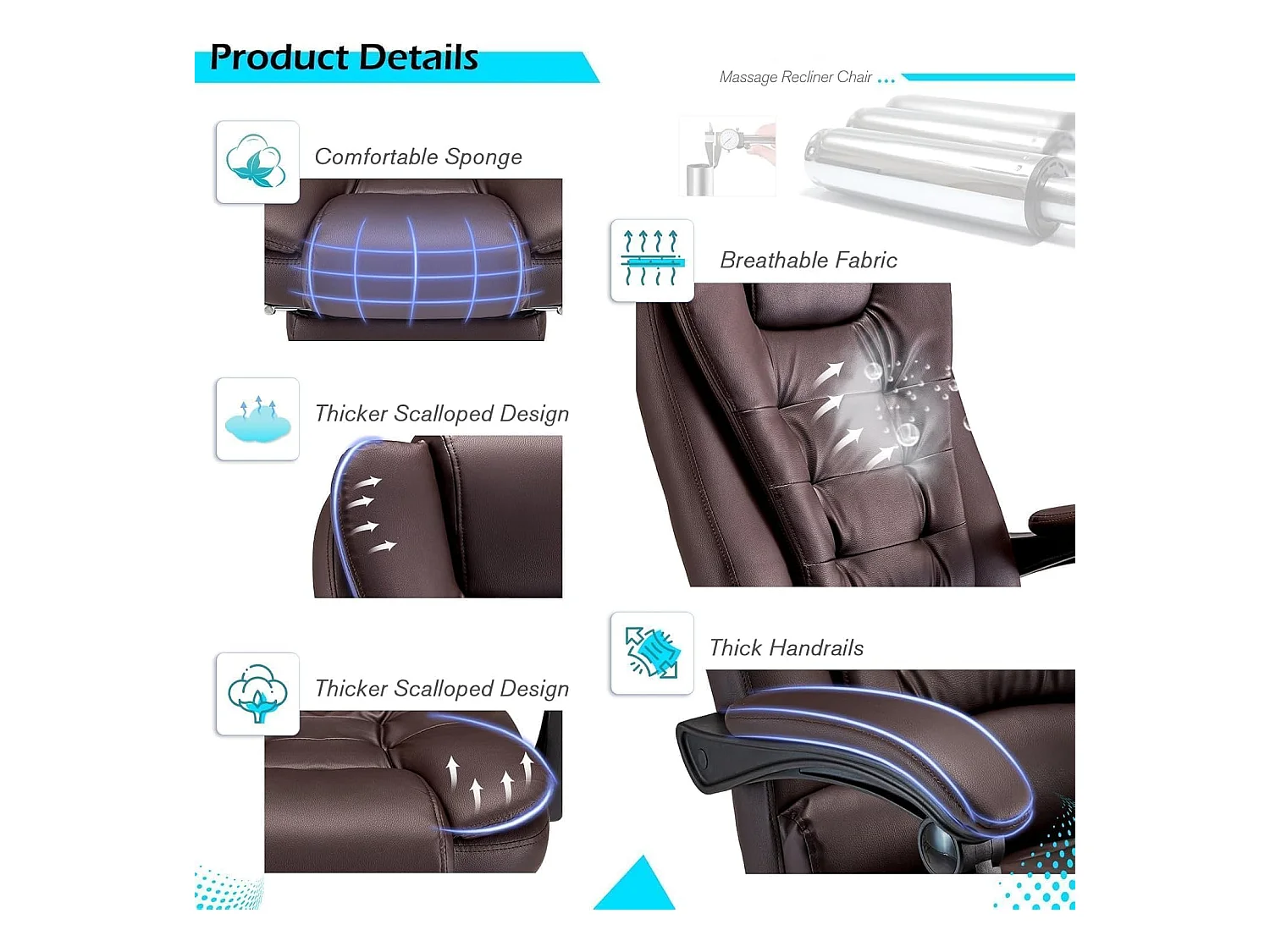 YODOLLA Chaise de Bureau Ergonomique avec Repose-Pieds - Fauteuil de Travail Confiable et Confortable - Dossier Soutien Lombaire - Pivotante et Réglable - Brun