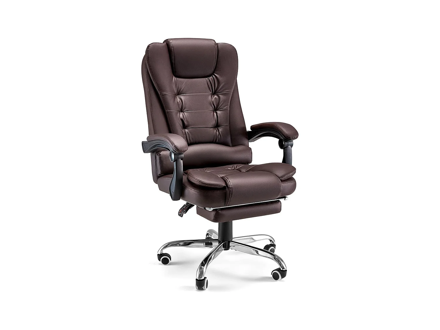 YODOLLA Chaise de Bureau Ergonomique avec Repose-Pieds - Fauteuil de Travail Confiable et Confortable - Dossier Soutien Lombaire - Pivotante et Réglable - Brun