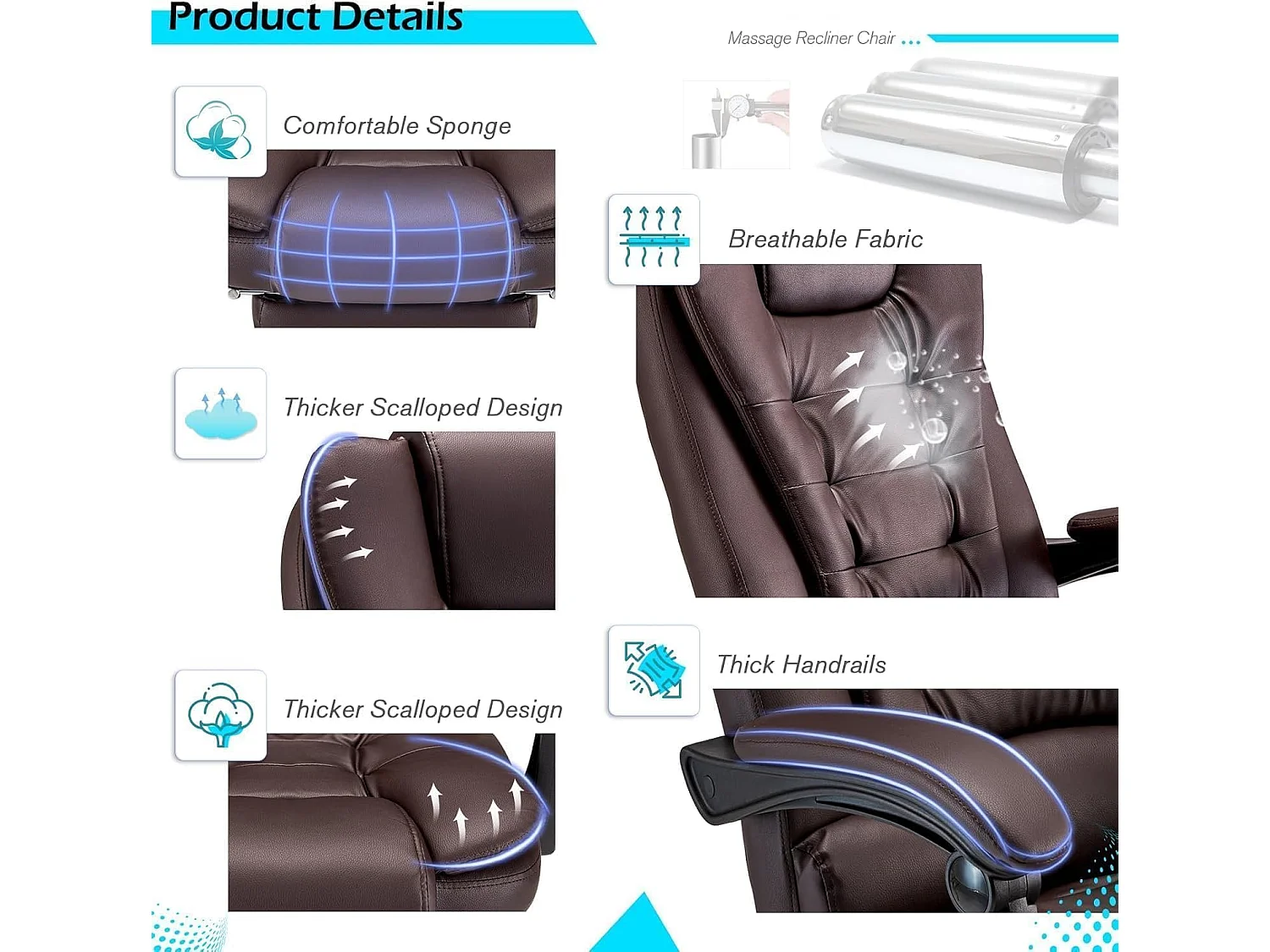YODOLLA Chaise de Bureau Ergonomique avec Repose-Pieds - Fauteuil de Travail Confiable et Confortable - Dossier Soutien Lombaire - Pivotante et Réglable - Brun