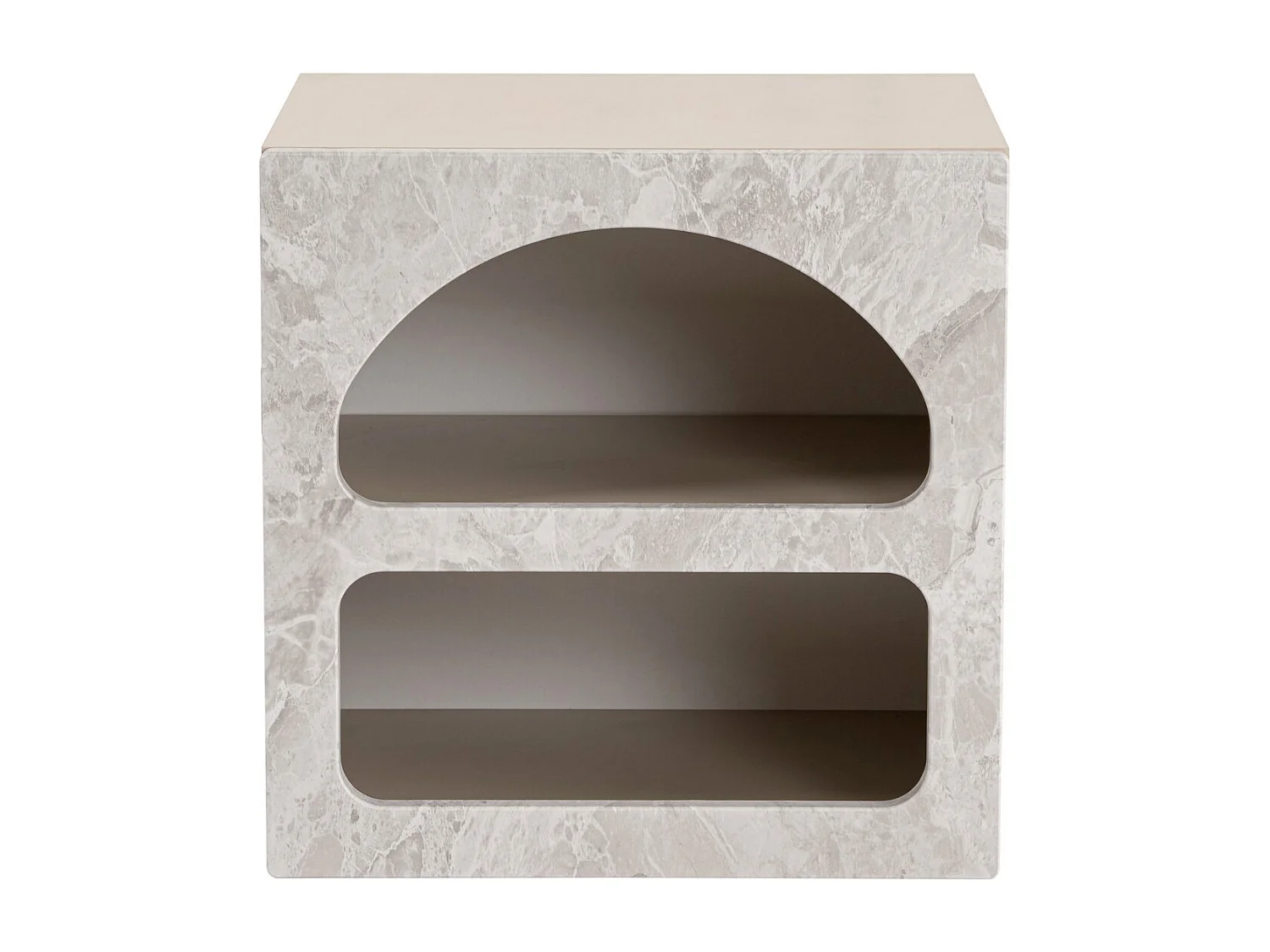 Table de chevet avec rangements - Effet marbre gris - LUELA