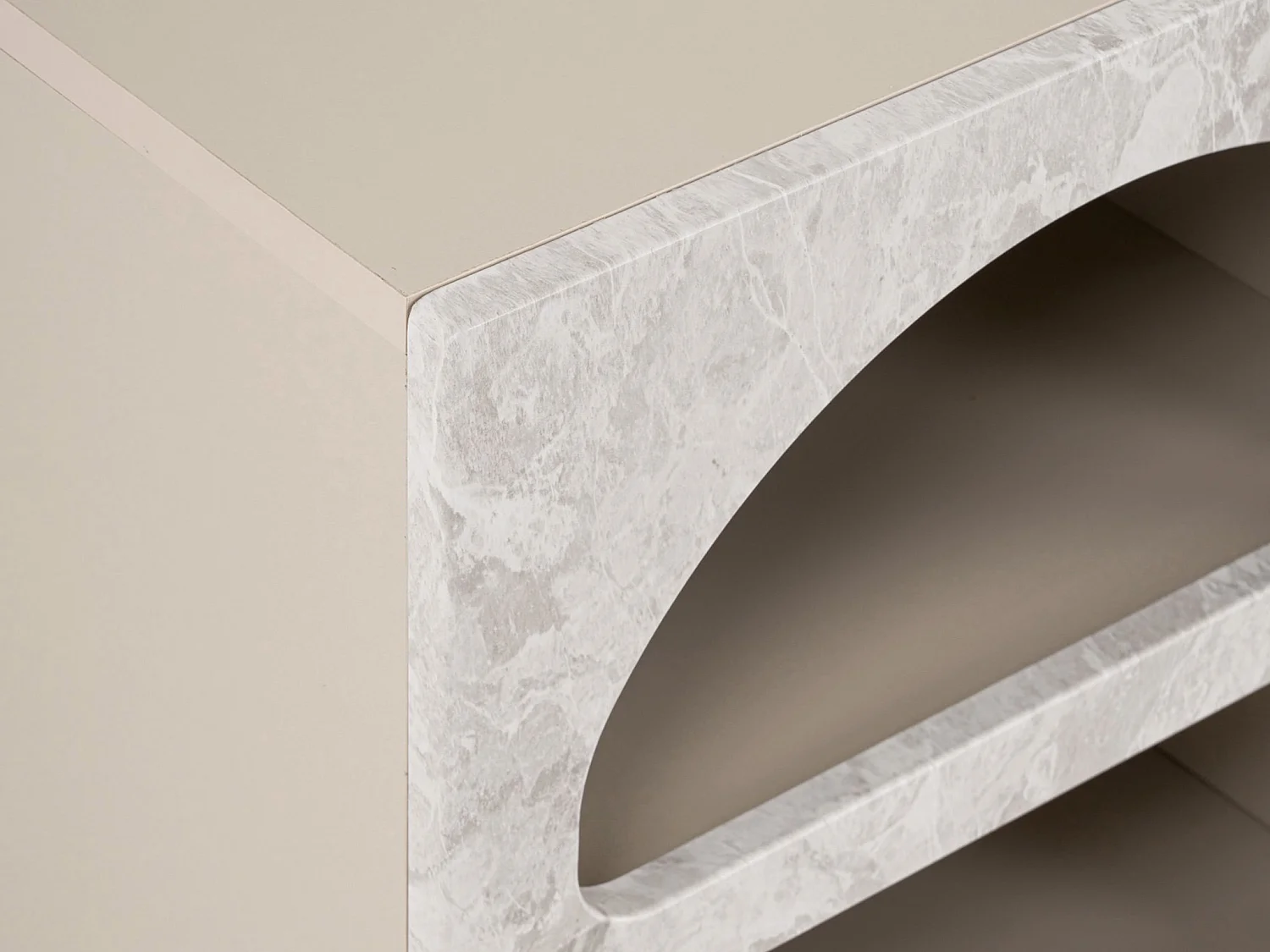 Table de chevet avec rangements - Effet marbre gris - LUELA