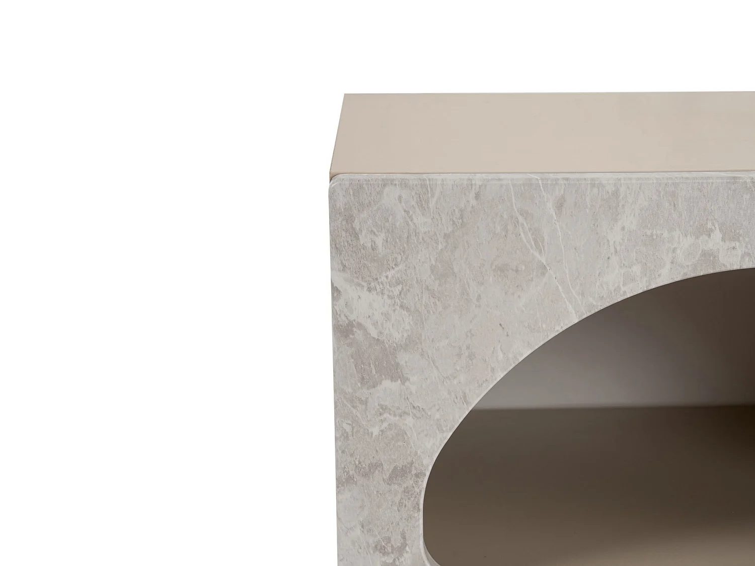 Table de chevet avec rangements - Effet marbre gris - LUELA