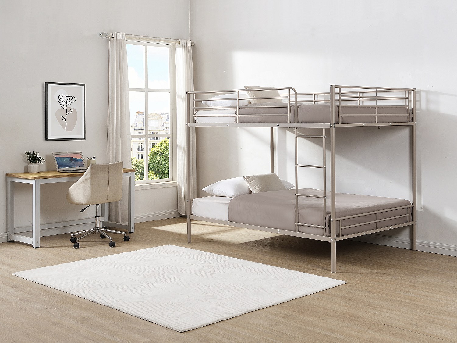Vente-unique Etagenbett - 2 X 120 X 190 Cm - Beige - Duotis Ii