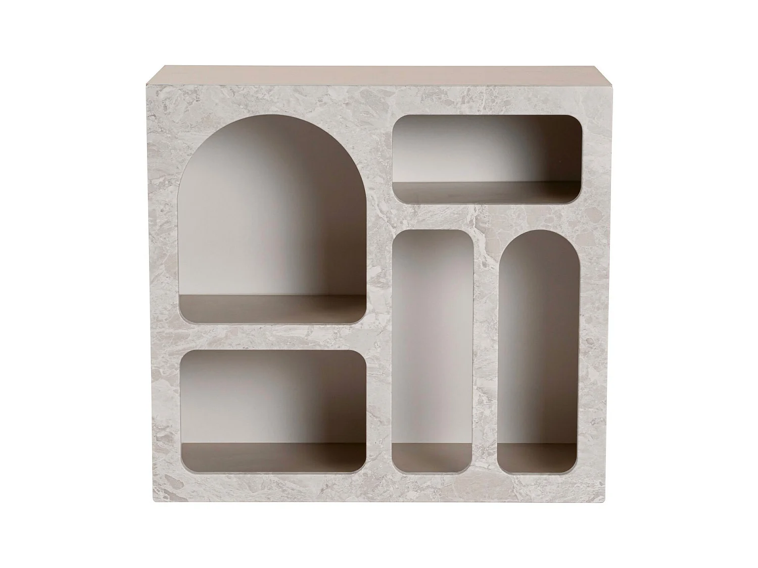 Console avec 5 niches - Effet marbre gris - LUELA