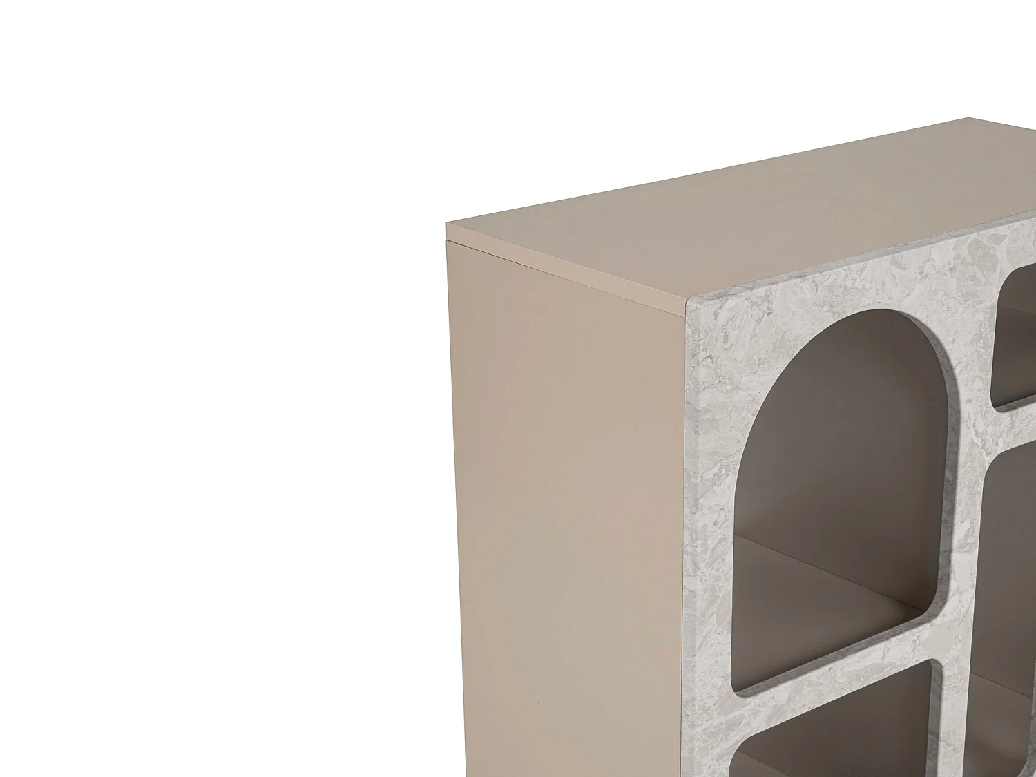 Console avec 5 niches - Effet marbre gris - LUELA