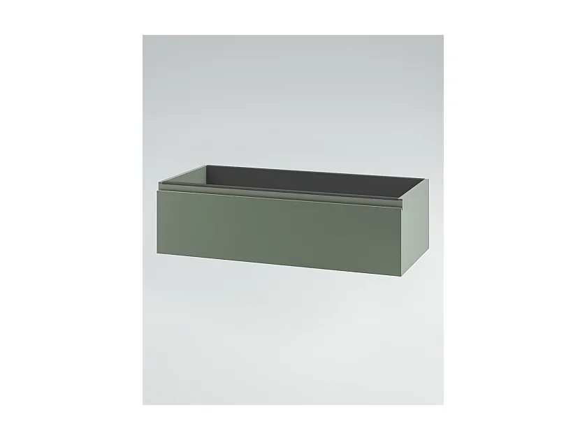 Mobile bagno sottolavabo con lavabo cassettiera e colonna verde salvia specchio e p. asciugamano L 100 x H 28 x P 46