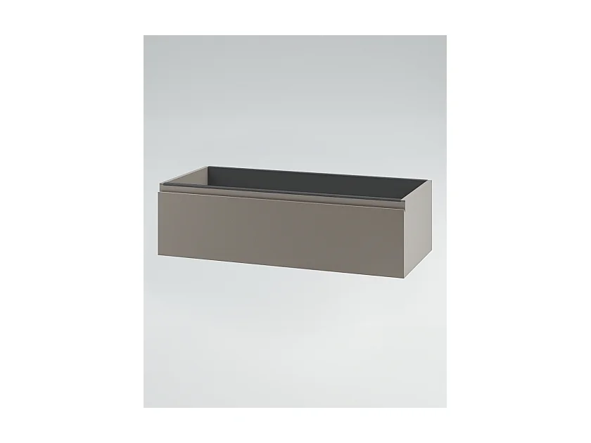 Mobile bagno sottolavabo con lavabo ad incasso cassettiera e colonna tortora milano specchio e p. asciugamano L 100 x H 28 x P 46