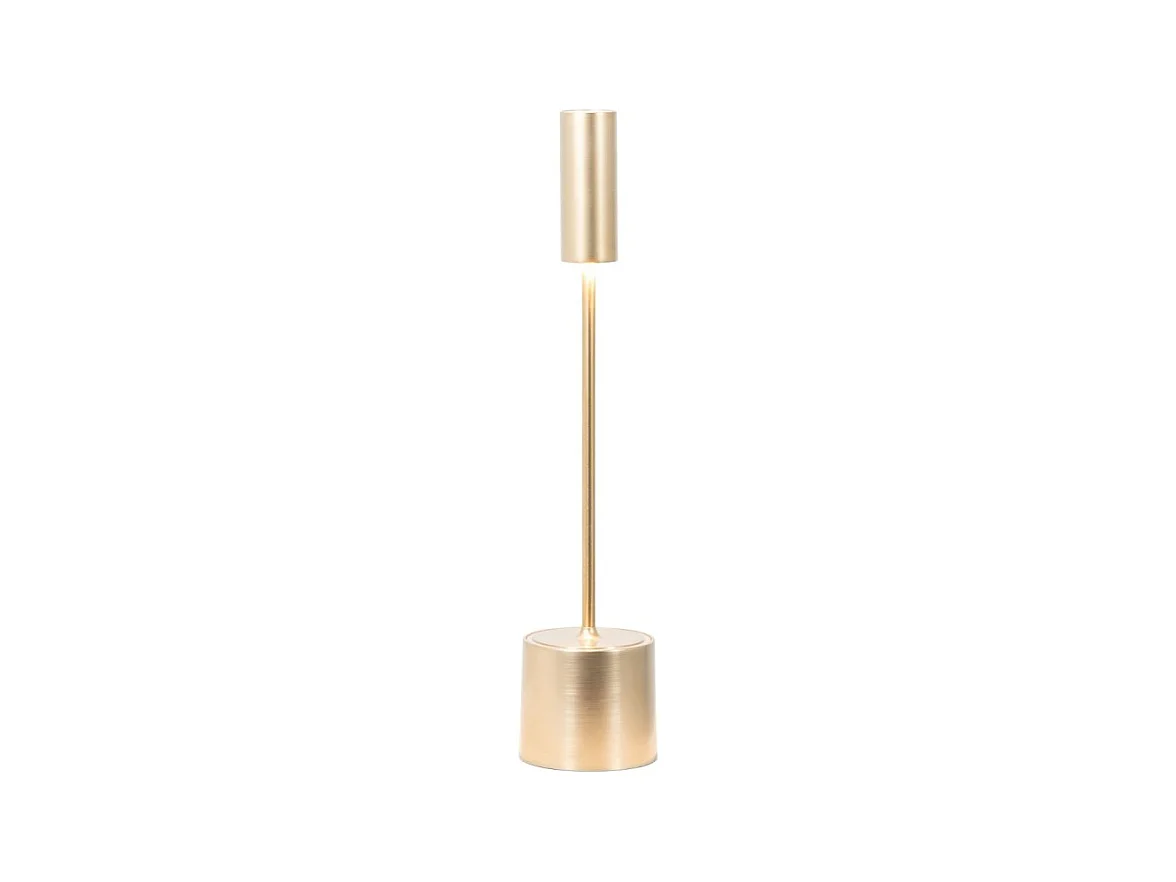 Zafferano - Lampada da tavolo ricaricabile Carolina Led dimmerabile Touch - Uso Interno/Esterno - Ottone Spazzolato