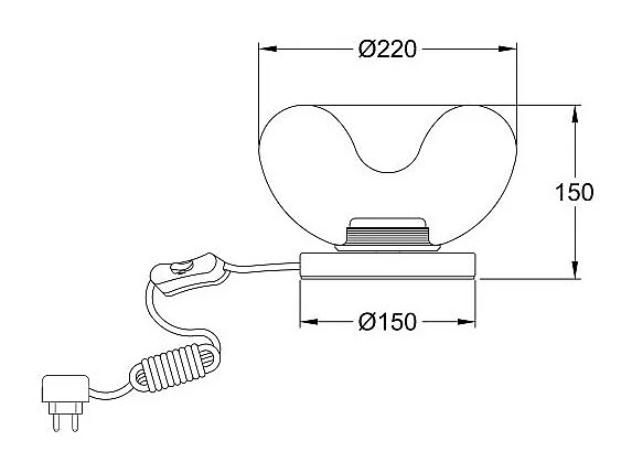 Brena - Lampada da tavolo trasparente Fabas Luce - LED 11W dimmerabile Touch - Vetro borosilicato trasparente concavo
