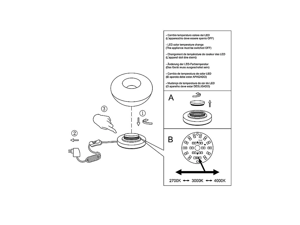Brena - Fabas Luce transparente Tischlampe - 11 W dimmbares LED-Touch-Licht - Konkaves transparentes Borosilikatglas