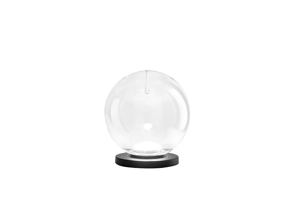 Ariel - Lampe de table transparente Fabas Luce - Lampe tactile LED dimmable 11W - Verre borosilicate transparent avec goutte