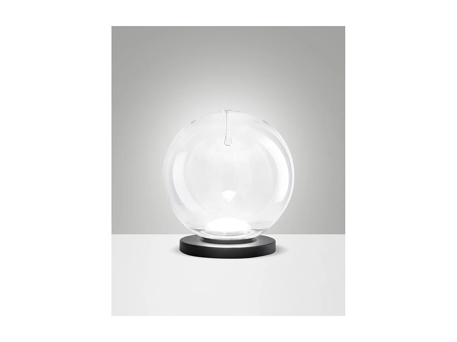 Ariel - Lampada da tavolo trasparente Fabas Luce - LED 11W dimmerabile Touch - Vetro borosilicato trasparente con goccia