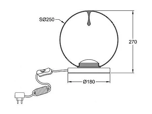 Ariel - Lampada da tavolo trasparente Fabas Luce - LED 11W dimmerabile Touch - Vetro borosilicato trasparente con goccia