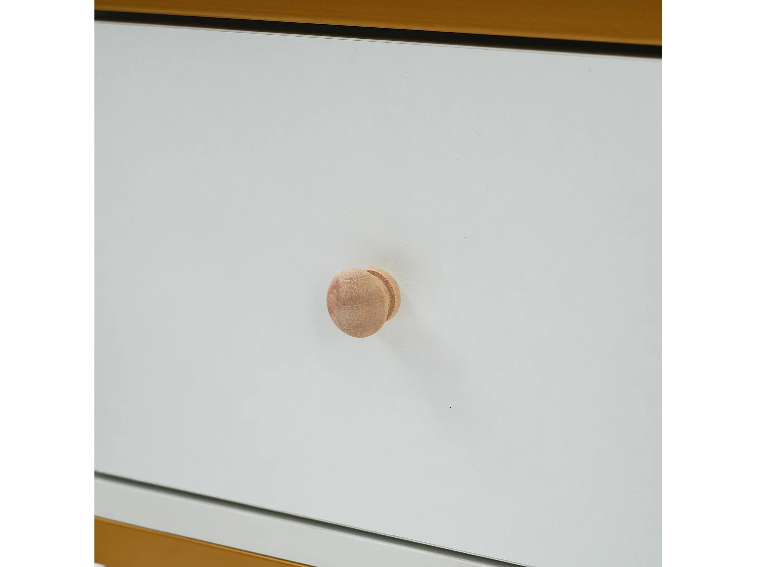 Opklapbare eettafel salontafel voor 4-7 personen - metalen poten met 1 lade - wit + goud (160x70x75 cm)