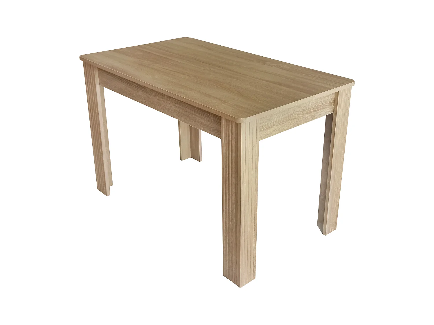 Table à manger table basse pour 4-6 personnes - pieds en bois - marron (116x65x75 cm)