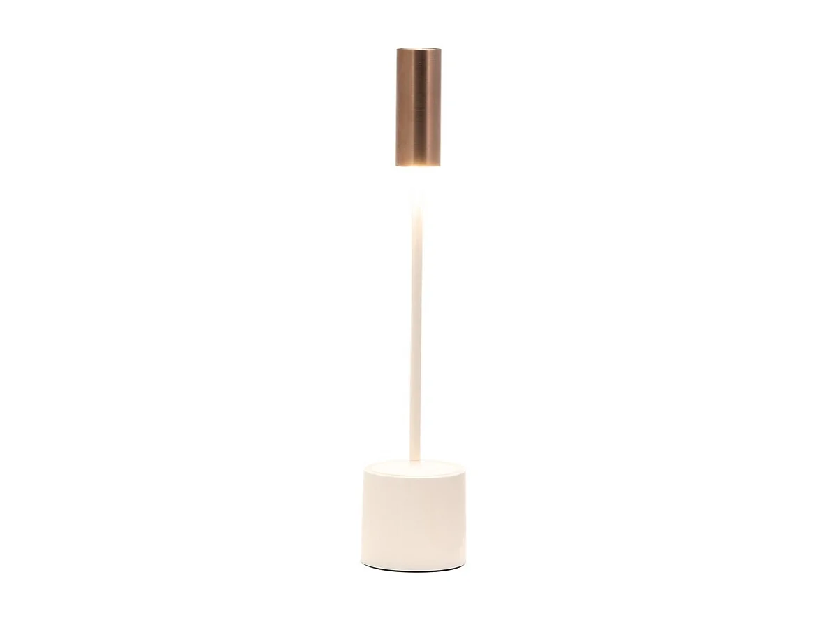 Zafferano - Carolina LED genopladelig dæmpbar touch-bordlampe - poleret elfenben og børstet bronze