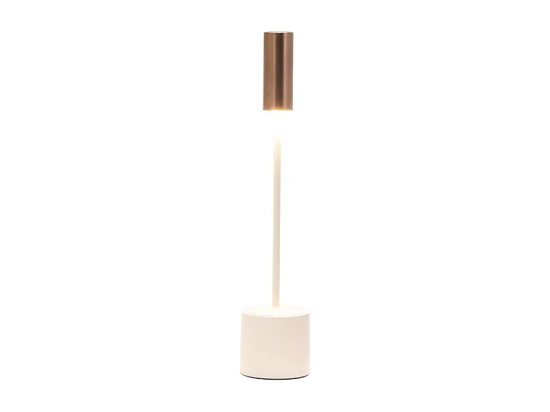Zafferano - Lampe de table tactile rechargeable à LED Carolina - Ivoire poli et bronze brossé