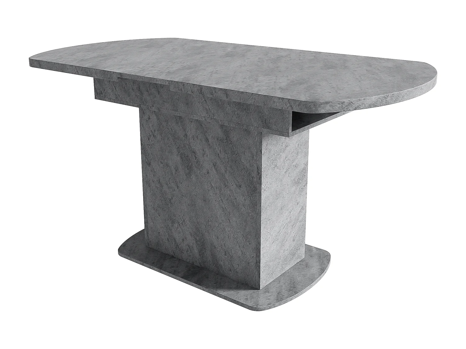 Table à manger extensible rectangulaire 4-6 personnes - pieds en bois avec rangement - gris (110/130x70x75 cm)