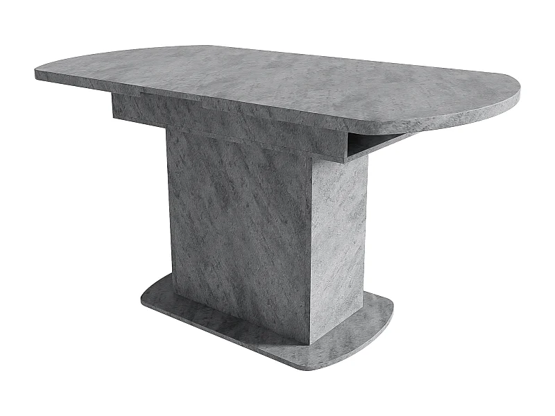 Table à manger extensible rectangulaire 4-6 personnes - pieds en bois avec rangement - gris (110/130x70x75 cm)