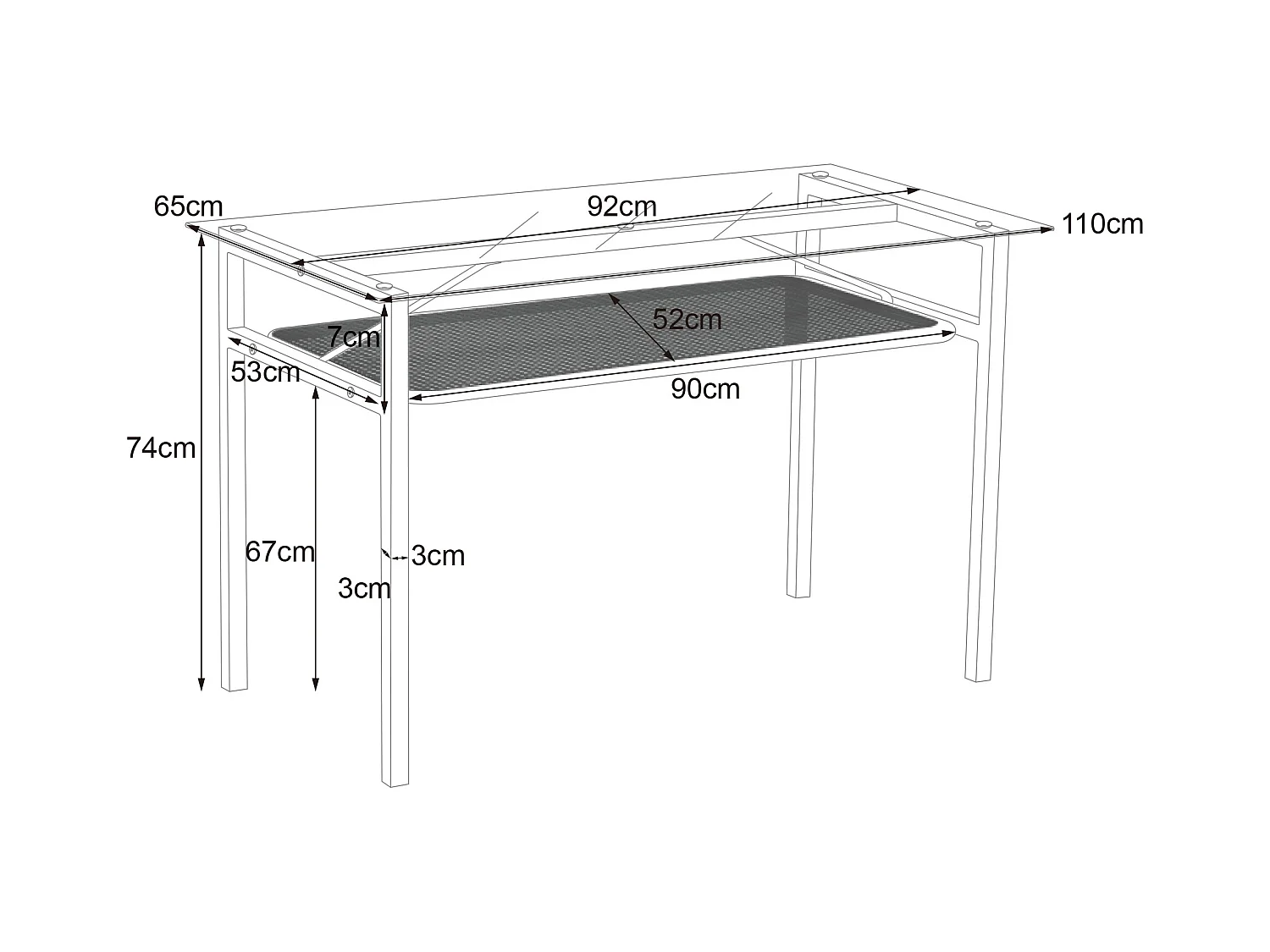 Ensemble table a manger (110x65x74 cm) + 4 chaises en velours gris - plateau de table en verre pieds en métal
