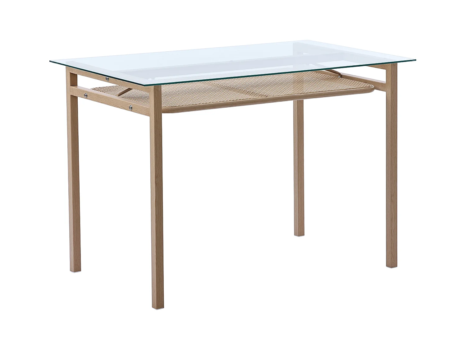 Ensemble table a manger (110x65x74 cm) + 4 chaises en velours gris - plateau de table en verre pieds en métal